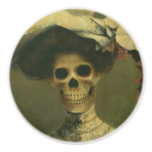 Gotischer Edwardian Skeleton Keramik-Griff Keramikknauf