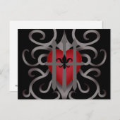 Gotischer eingesperrter Herz Valentinstag Feiertagspostkarte (Vorne/Hinten)