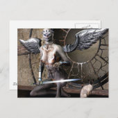 gotischer Engel Postkarte (Vorne/Hinten)