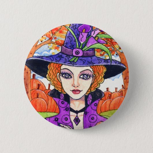 Gotischer Fall-Hexe-Fantasie-Knopf durch Ann Button (Vorderseite)