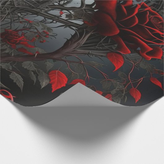 Gotischer Friedhof Rose Garten Geschenkpapier (Ecke)