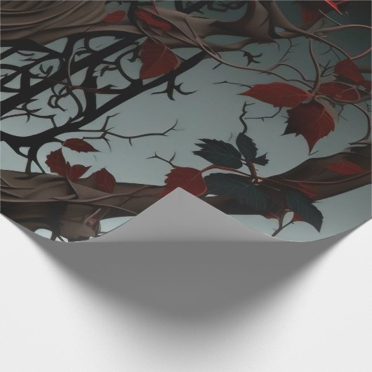 Gotischer Friedhof Rose Garten Geschenkpapier (Ecke)