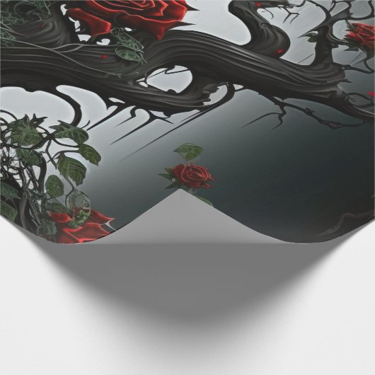 Gotischer Friedhof Rose Garten Geschenkpapier (Ecke)