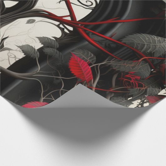 Gotischer Friedhof Rose Garten Geschenkpapier (Ecke)