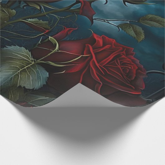 Gotischer Friedhof Rose Garten Geschenkpapier (Ecke)