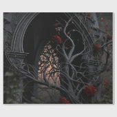 Gotischer Friedhof Rose Garten Geschenkpapier (Flach)