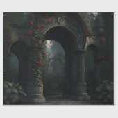 Gotischer Friedhof Rose Garten Geschenkpapier (Flach)