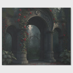 Gotischer Friedhof Rose Garten Geschenkpapier