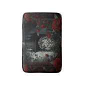 Gotischer Friedhof Rose Garten mit Rot und Schwarz Badematte (Vorderseite Vertikal)