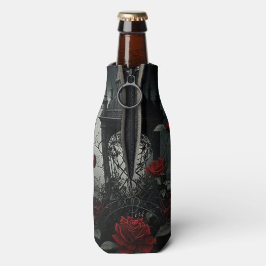 Gotischer Friedhof Rose Garten mit Rot und Schwarz Flaschenkühler (Flasche Rückseite)