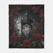 Gotischer Friedhof Rose Garten mit Rot und Schwarz Fleecedecke (Vorderseite)