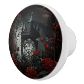 Gotischer Friedhof Rose Garten mit Rot und Schwarz Keramikknauf (Rechts)