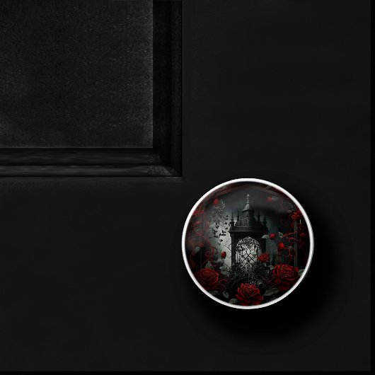 Gotischer Friedhof Rose Garten mit Rot und Schwarz Keramikknauf