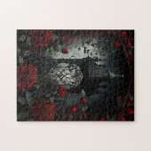 Gotischer Friedhof Rose Garten mit Rot und Schwarz Puzzle (Horizontal)