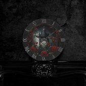 Gotischer Friedhof Rose Garten mit Rot und Schwarz Runde Wanduhr