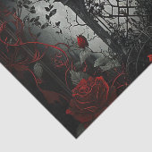 Gotischer Friedhof Rose Garten mit Rot und Schwarz Seidenpapier (Ausschnitt)