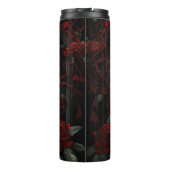 Gotischer Friedhof Rose Garten mit Rot und Schwarz Thermosbecher (Rückseite)