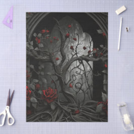 Gotischer Friedhof Rose Garten Seidenpapier