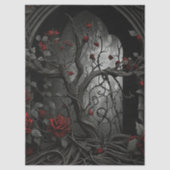 Gotischer Friedhof Rose Garten Seidenpapier (Vorderseite)