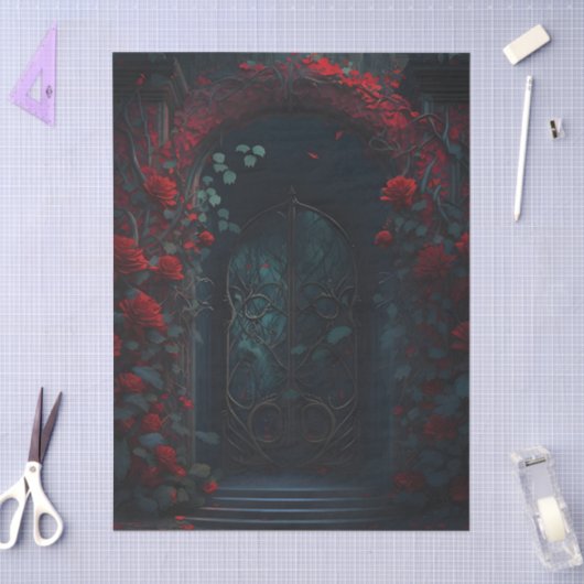 Gotischer Friedhof Rose Garten Seidenpapier (Basteln)