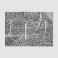 Gotischer Friedhof überquert Vintag Schwarz-Weiß