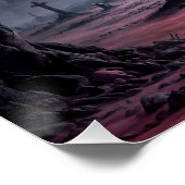 Gotischer Friedhof unter Vollmond Poster (Ecke)