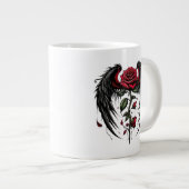 Gotischer geflügelter rote Rose Jumbo-Tasse (Vorderseite Rechts)