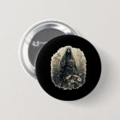 Gotischer Geist im Wald Vintager Blumengast Ha Button (Vorne & Hinten)