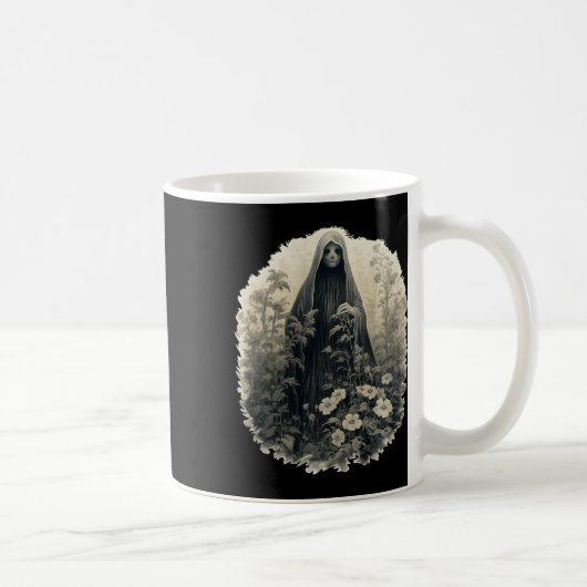 Gotischer Geist im Wald Vintager Blumengast Ha Kaffeetasse (Rechts)