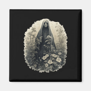 Gotischer Geist im Wald Vintager Blumengast Ha Magnet
