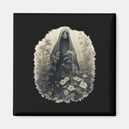 Gotischer Geist im Wald Vintager Blumengast Ha Magnet (Vorne)