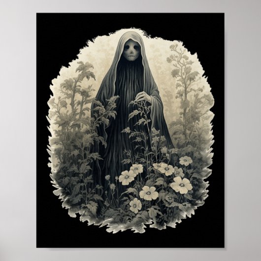 Gotischer Geist im Wald Vintager Blumengast Ha Poster (Vorne)
