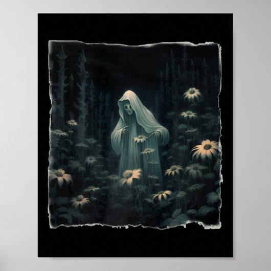 Gotischer Geist im Wald Vintager Blumengast Ha Poster (Vorne)