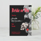 Gotischer Halloween-Junggeselinnen-Abschied Einladung (Stehend Vorderseite)