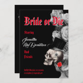 Gotischer Halloween-Junggeselinnen-Abschied Einladung (Vorne/Hinten)