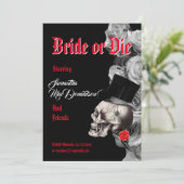 Gotischer Halloween-Junggeselinnen-Abschied Einladung (Stehend Vorderseite)