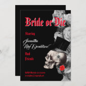 Gotischer Halloween-Junggeselinnen-Abschied Einladung (Vorne/Hinten)