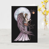 Gotischer Herbst-Mond-feenhafte leere Karte (Gelbe Blume)