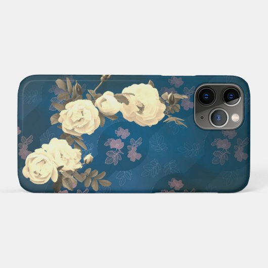 Gotischer Hintergrund der White Roses Wreath Case-Mate iPhone Hülle (Rückseite (Horizontal))