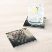 Gotischer Horror Draculas Spuk Castle Halloween Glasuntersetzer (Schrägansicht)