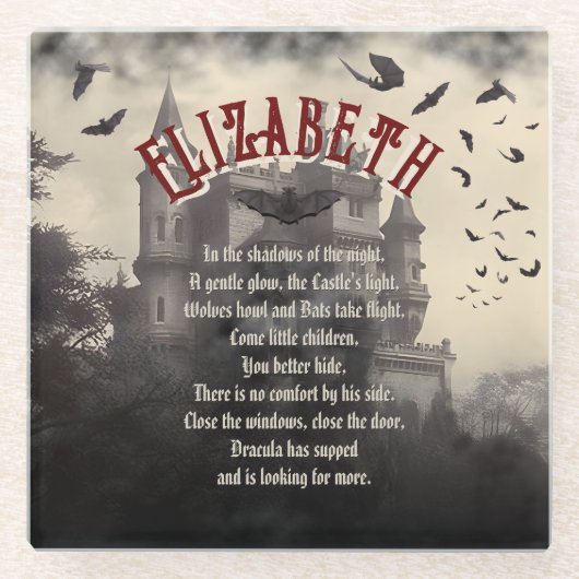 Gotischer Horror Draculas Spuk Castle Halloween Glasuntersetzer (Vorderseite)