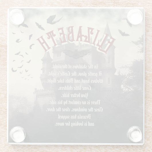 Gotischer Horror Draculas Spuk Castle Halloween Glasuntersetzer (Rückseite)