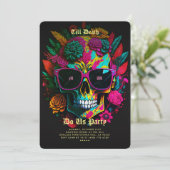 Gotischer Junggeselinnen-Abschied Botanischer Blum Einladung (Stehend Vorderseite)