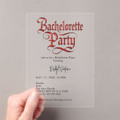 gotischer Junggeselinnen-Abschied - Red Metallic S Acryleinladungen (Insitu (Handheld))