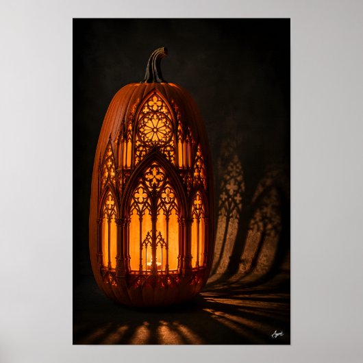 Gotischer Kathedralenkürbis Poster (Vorne)