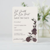 Gotischer Knochen und Burgunder bis in den Tod Mer Save The Date (Stehend Vorderseite)