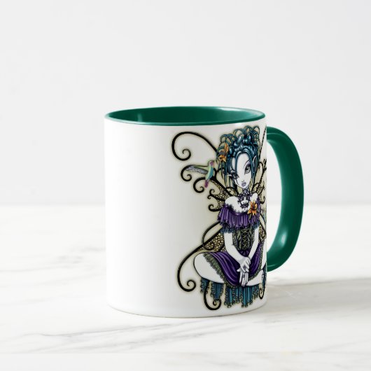 Gotischer Kolibri-feenhafte Kunst-Tasse "Lillian" Tasse (VorderseiteRechts)