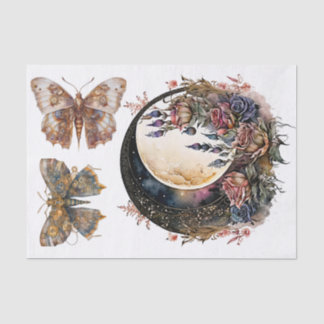 Gotischer Mond und Steampunk Art Decoupage Seidenpapier