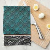 Gotischer Mörder aquamarin Geschirrtuch (Viertel Falte)