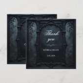 Gotischer quadratischer Rahmen Dankeskarte (Vorne/Hinten)